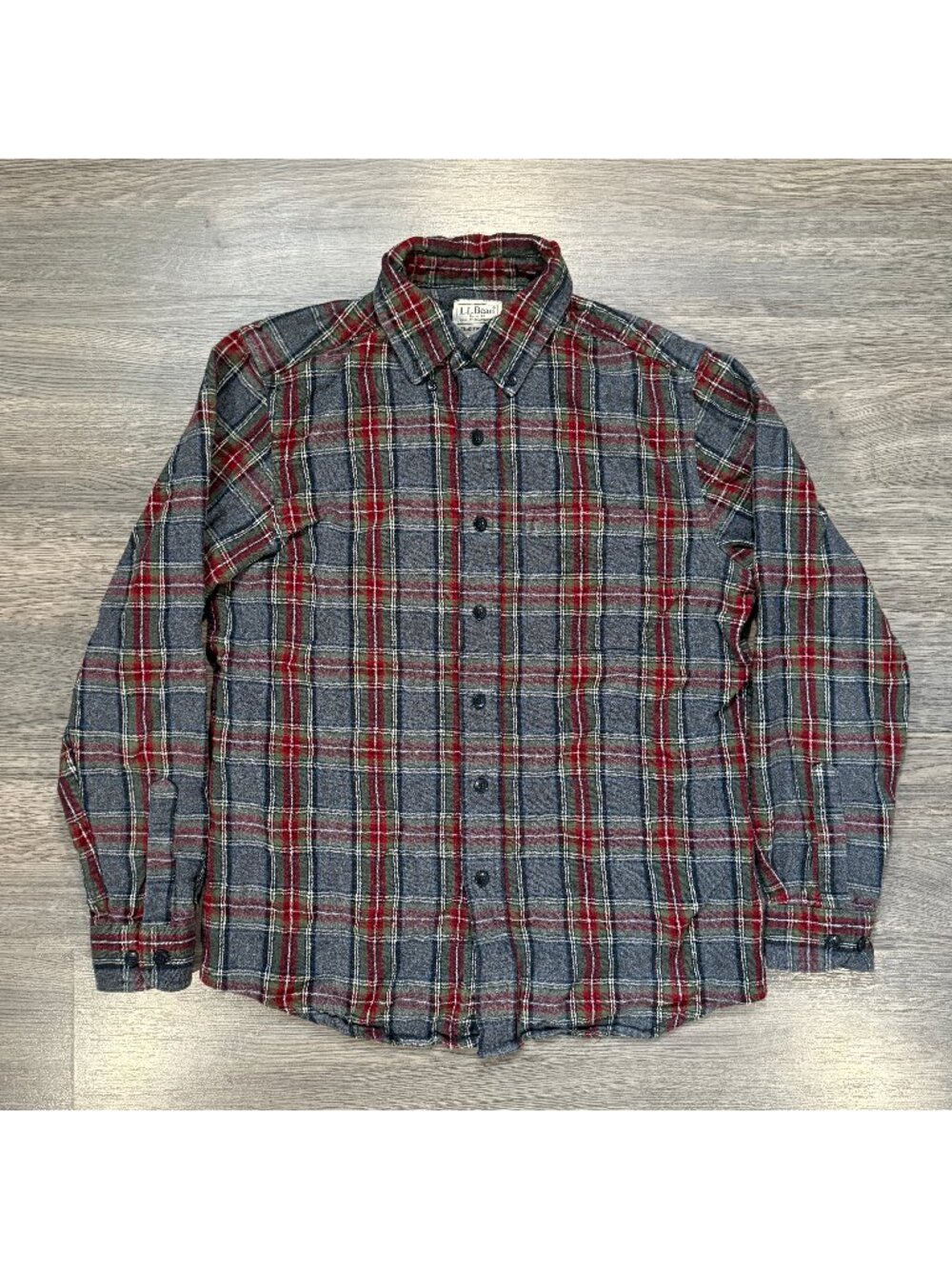 L.L. Bean Men's Scotch Plaid Flannel Shirt - Grey
